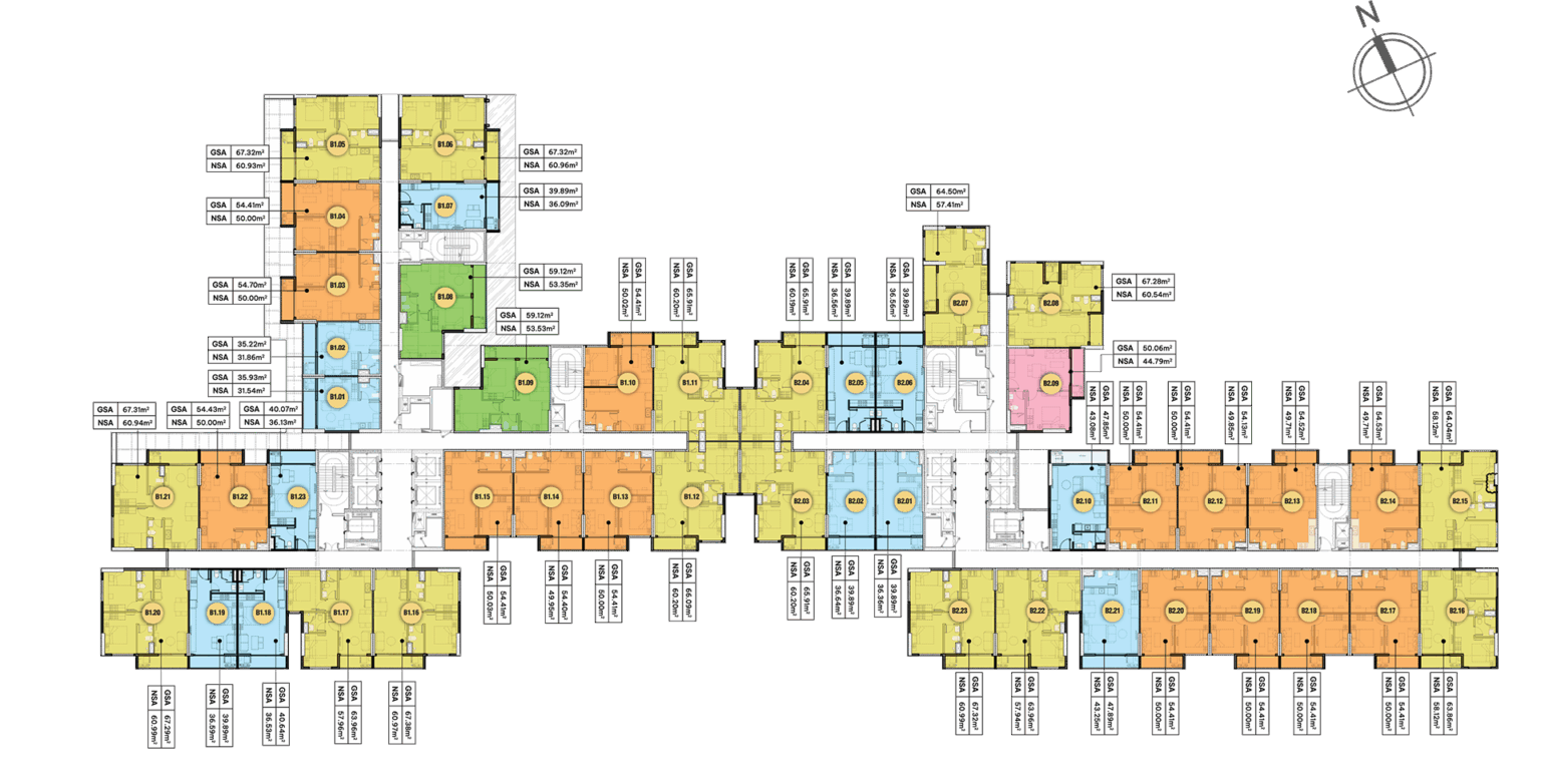 Mặt bằng tầng Tháp B